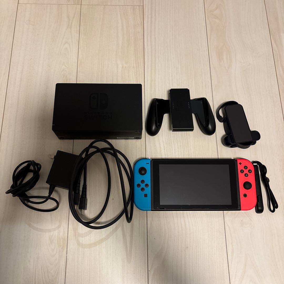 Nintendo Switch 本体 青とオレンジ 【付属品完備】ケース付き