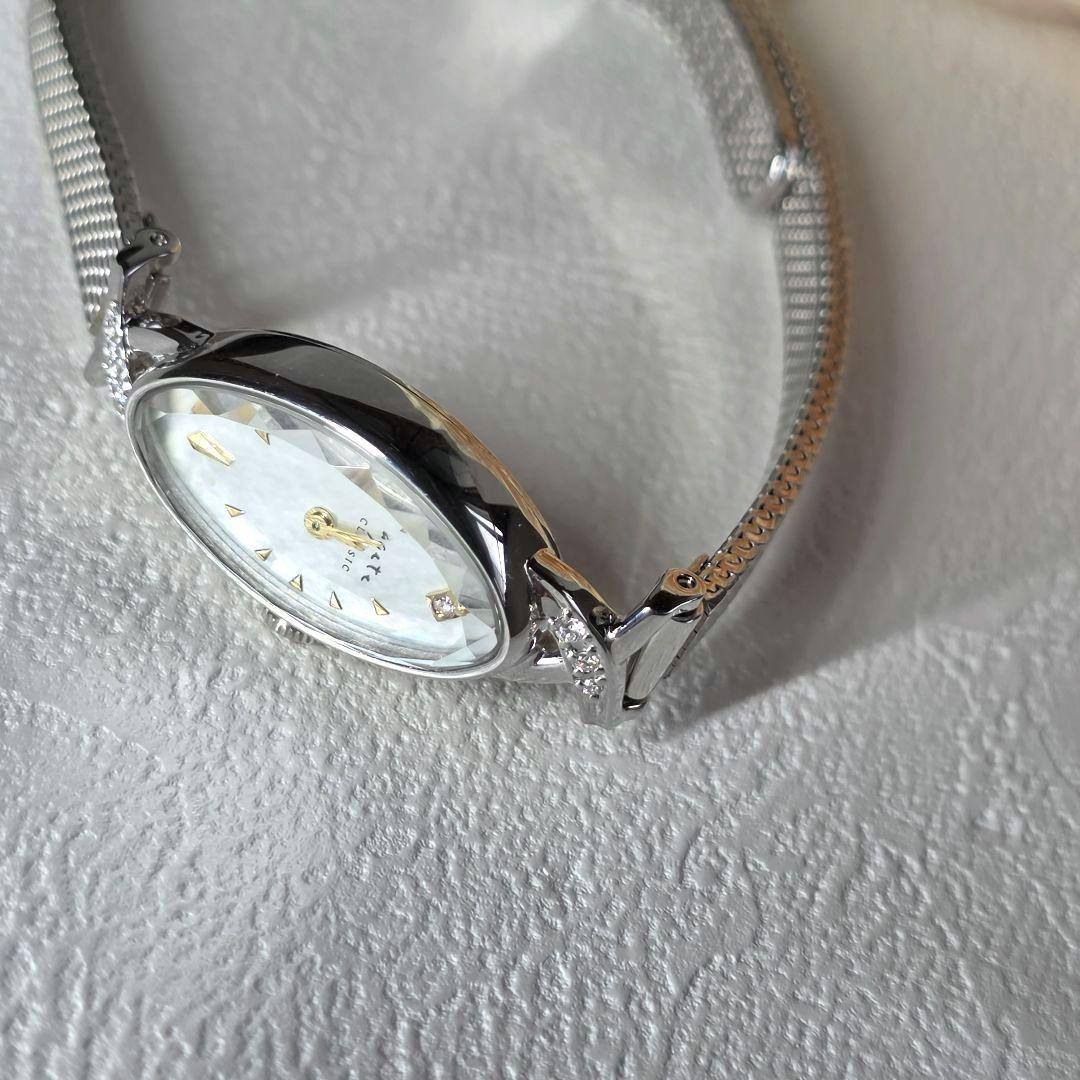 アガット agete オーバルフェイスジュエリーウォッチ 腕時計 K10 稼働品