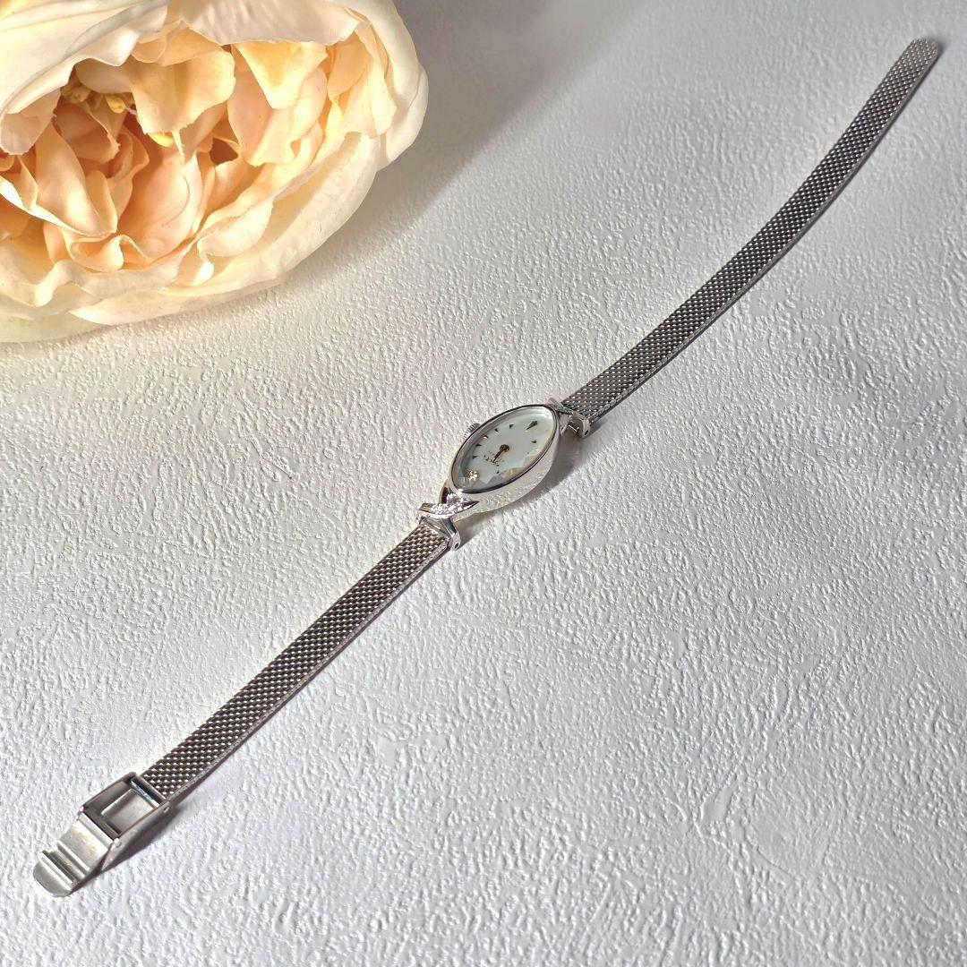 アガット agete オーバルフェイスジュエリーウォッチ 腕時計 K10 稼働品