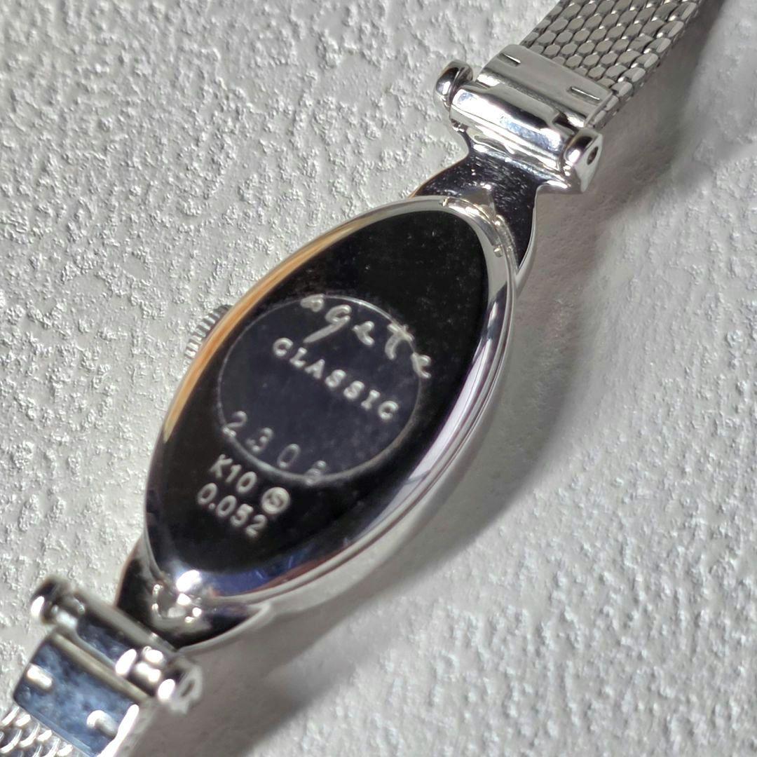 アガット agete オーバルフェイスジュエリーウォッチ 腕時計 K10 稼働品