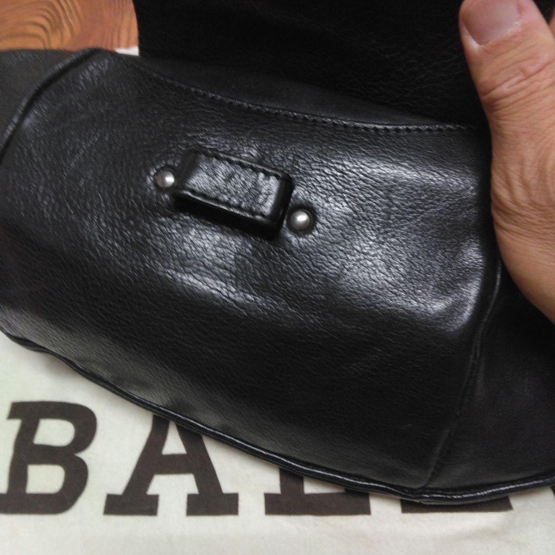 hideBALLY 黒 レザー ドラムバッグ