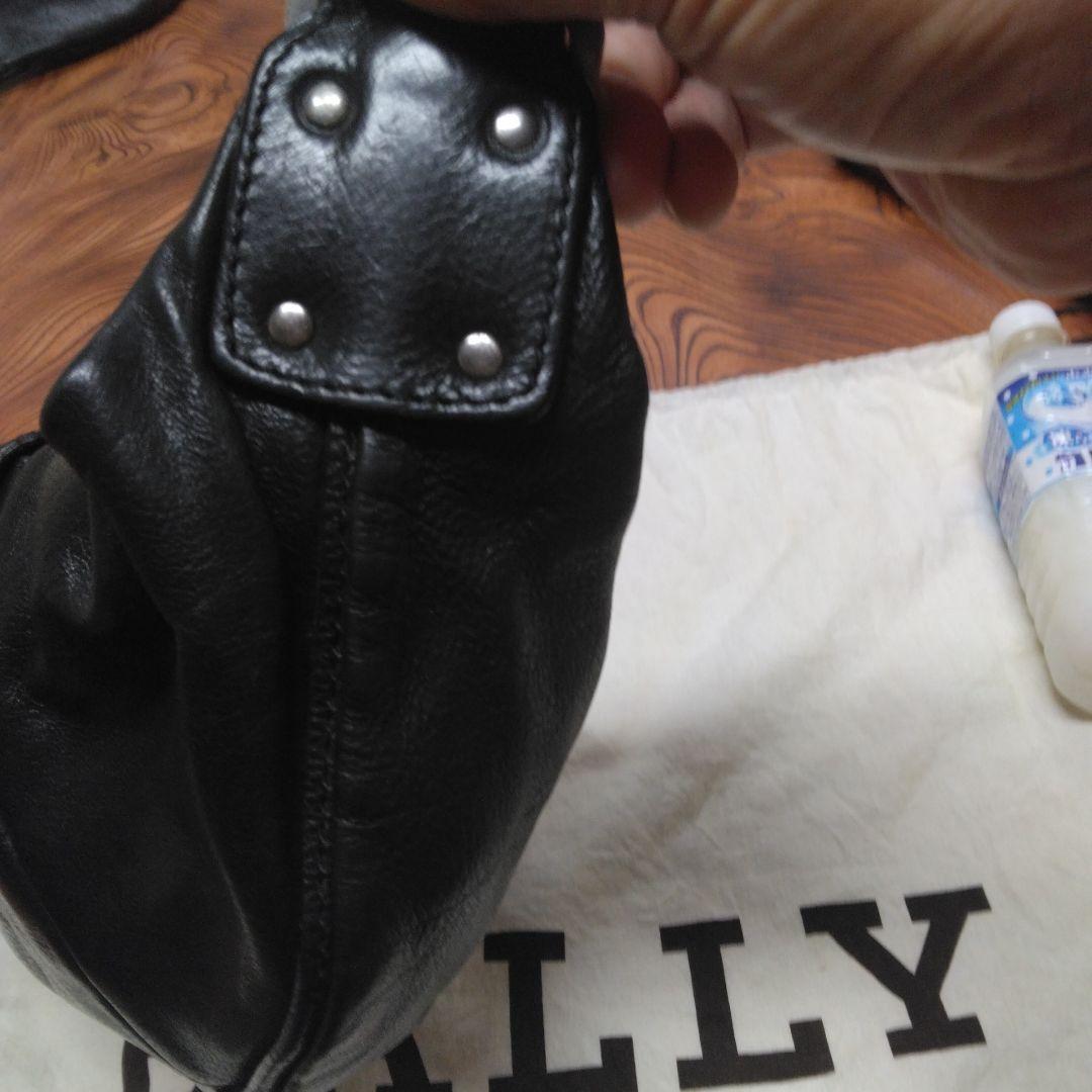 hideBALLY 黒 レザー ドラムバッグ