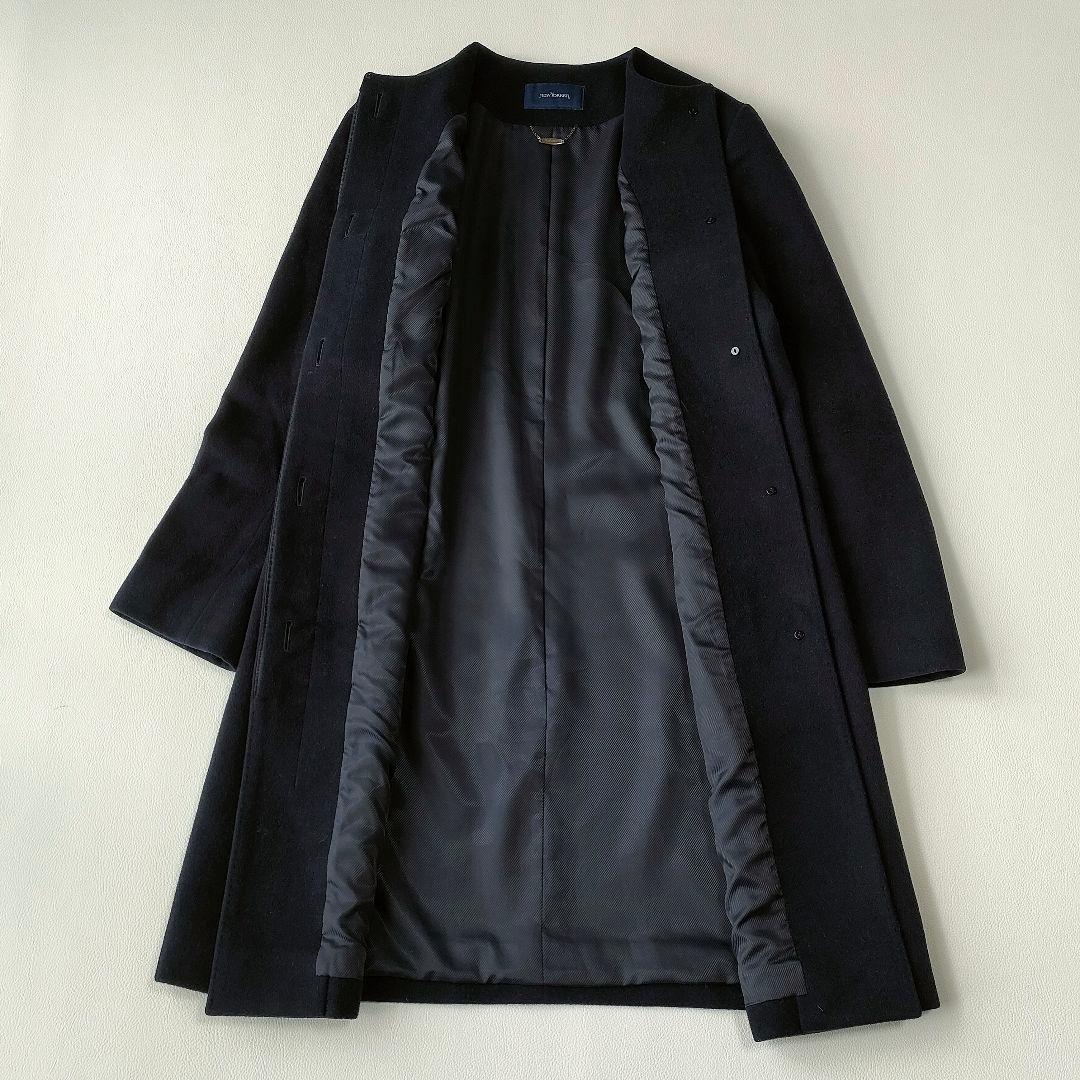 【美品】ニューヨーカー　高級ウールビーバーコート　ノーカラー　シルク　アンゴラ混