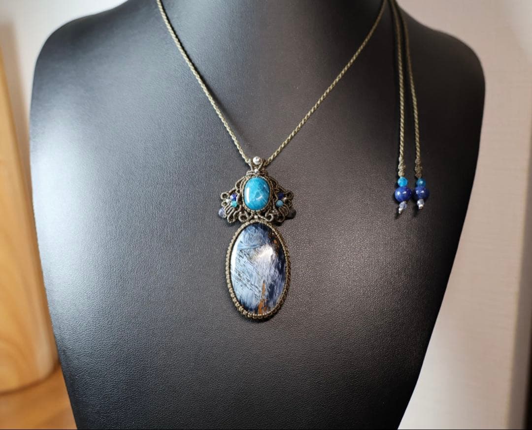 ピーターサイト　アパタイト　マクラメ　ネックレス