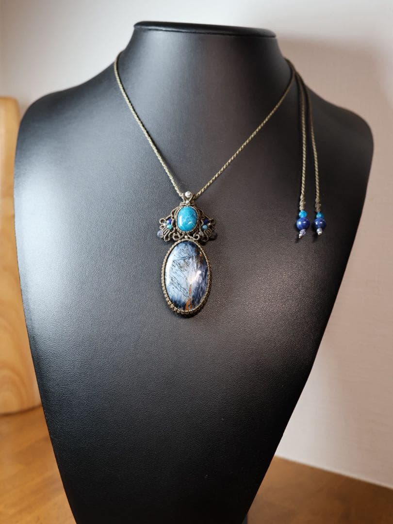 ピーターサイト　アパタイト　マクラメ　ネックレス