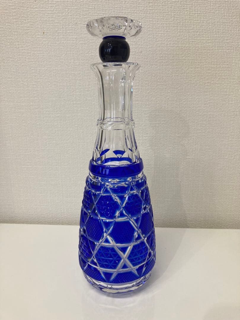 復元　薩摩切子 色被せガラス　栓付酒瓶　薩摩びーどろ工芸作