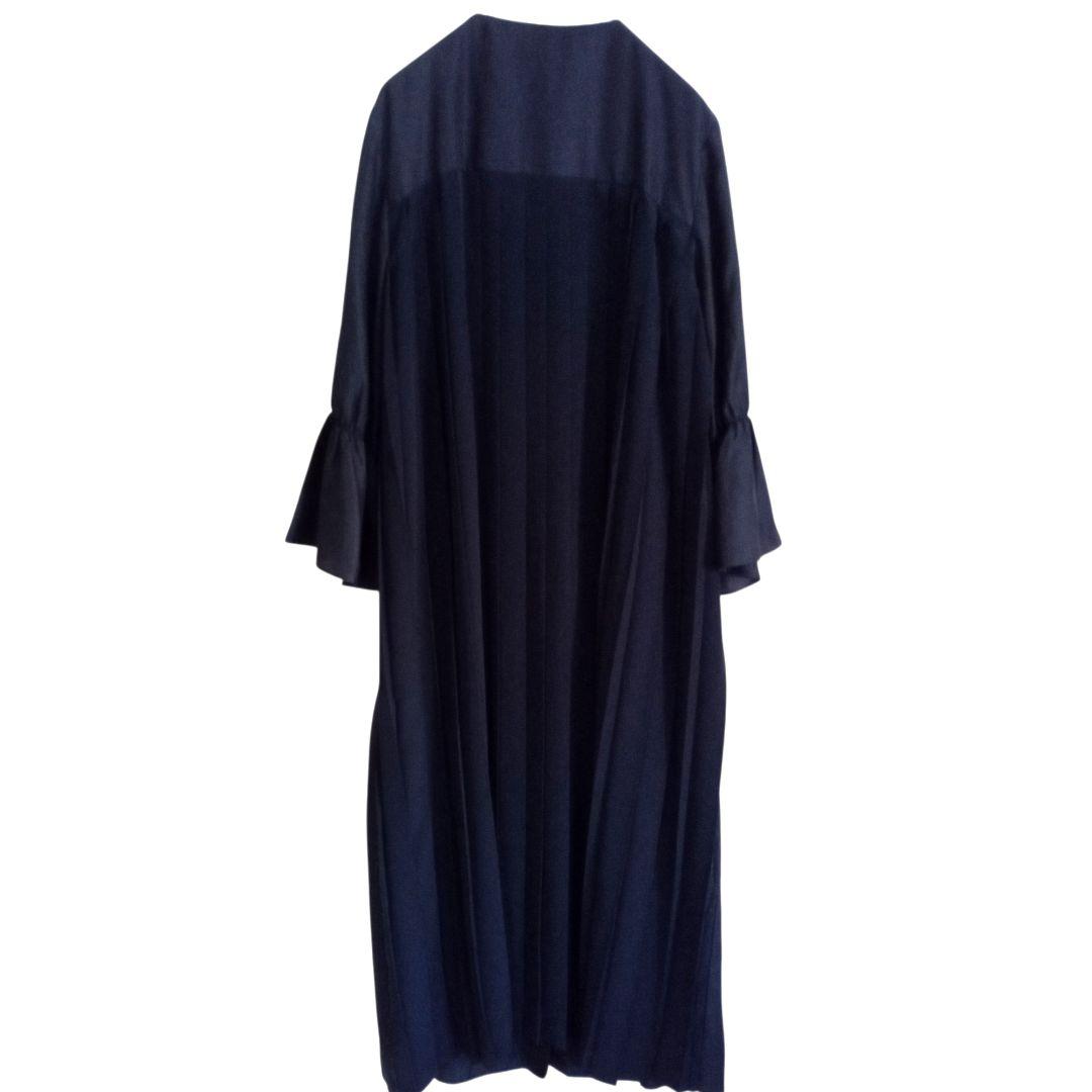 【23区 46】シルク混 2WAYロングワンピース 羽織可 ネイビー XXL