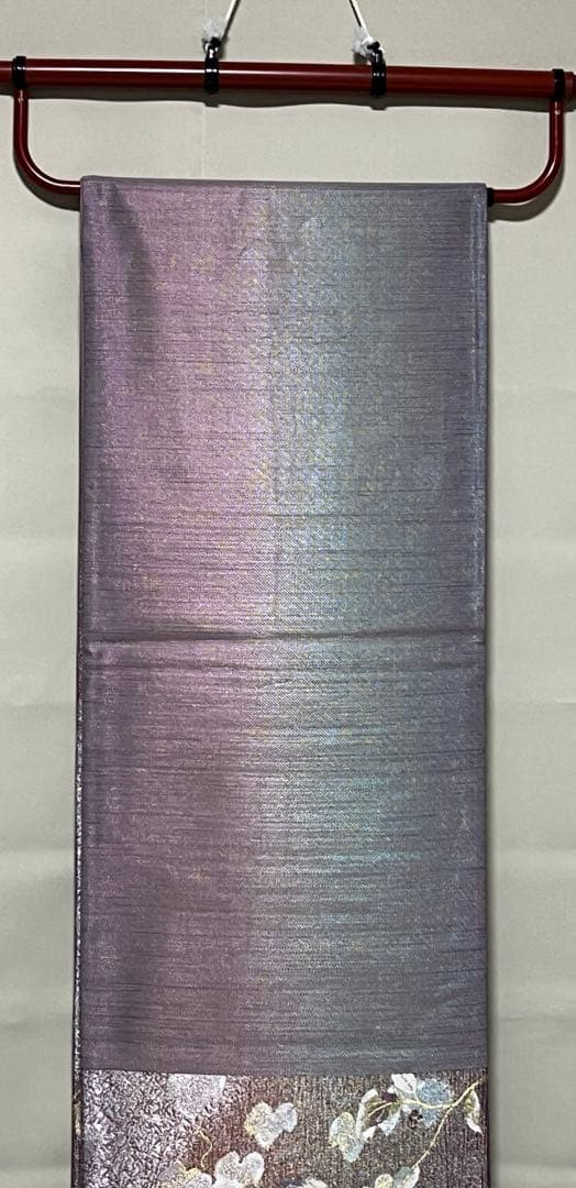 正絹 金銀糸 辻が花模様 袋帯 纐纈（こうけつ）染め風 西陣織 老舗織元物 美品