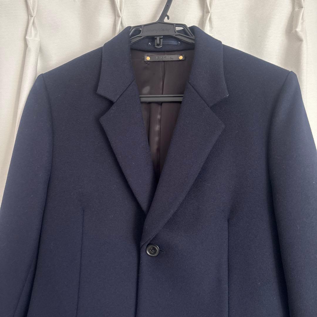 【美品】paul smith ポールスミス　メンズ　チェスターコート　ネイビー