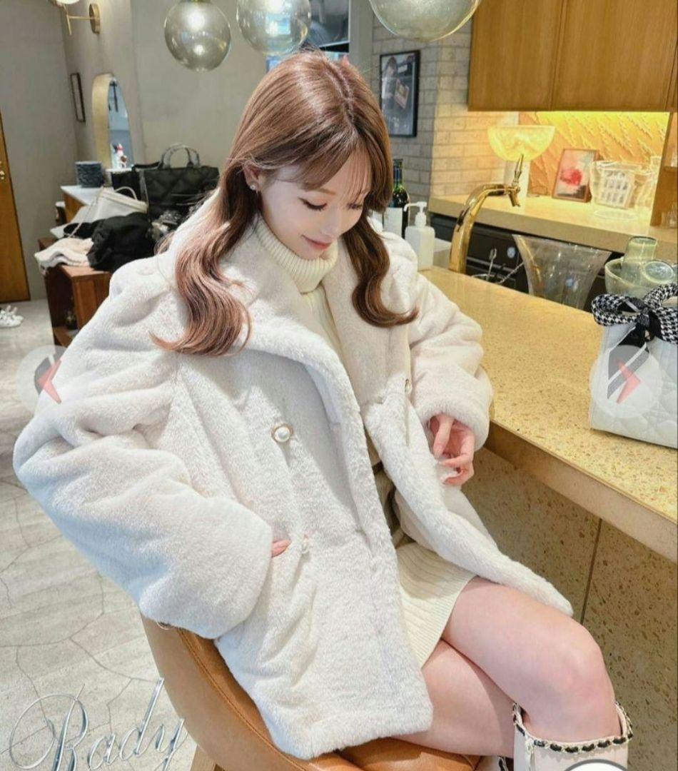 Rady rady エコファーPコート オフホワイト 新品