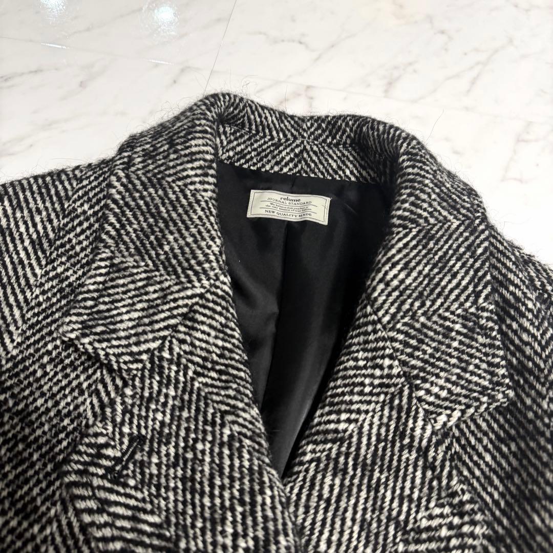 【美品】ジャーナルスタンダード BIGヘリンボーンWフロントチェスターコート