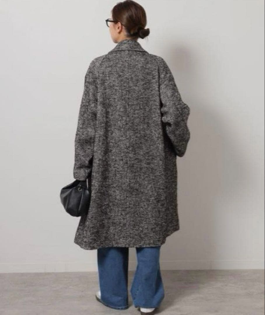 【美品】ジャーナルスタンダード BIGヘリンボーンWフロントチェスターコート