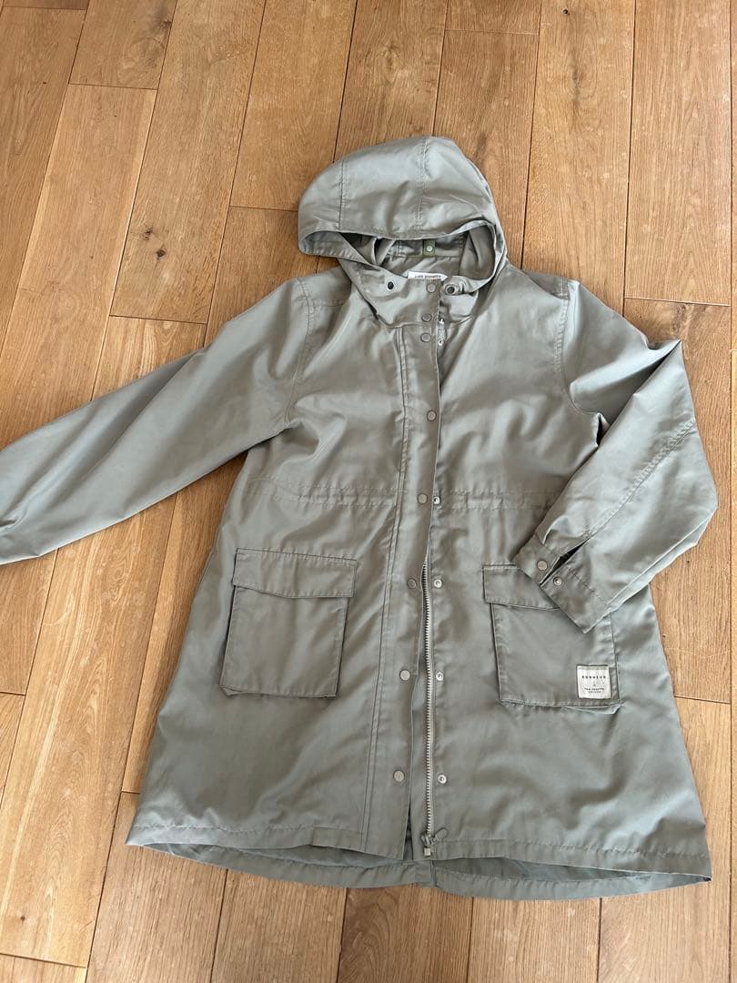 ポンポネット　薄グリーン色　ダウン付きフードジャケット キッズ用 LL 160