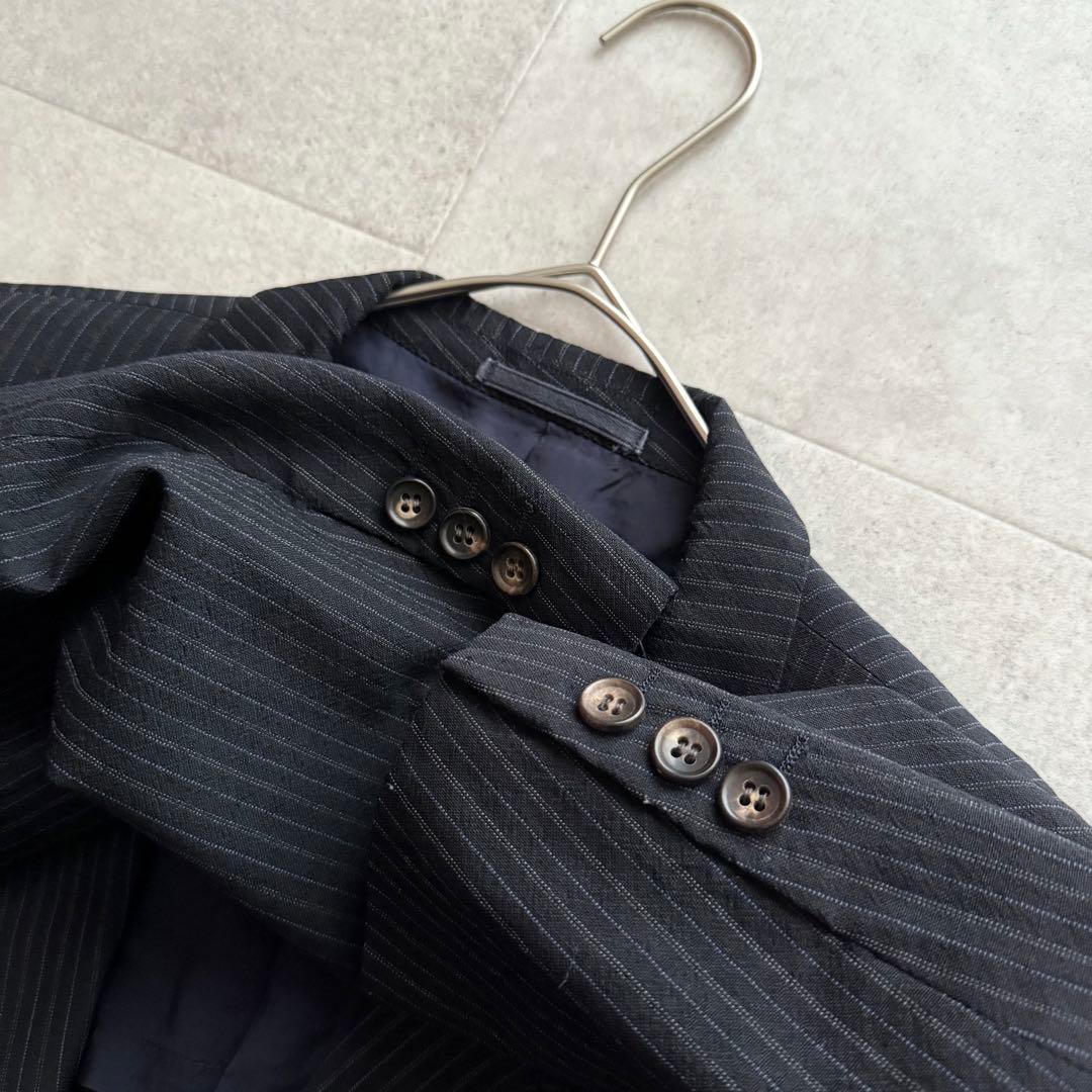 コムデギャルソンオム　80年代　セットアップ　ストライプ　黒　M