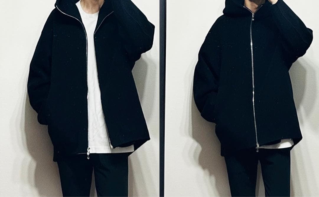 定価8.3万 ATTACHMENT ダブルフェイスビーバーフードハーフコート 1