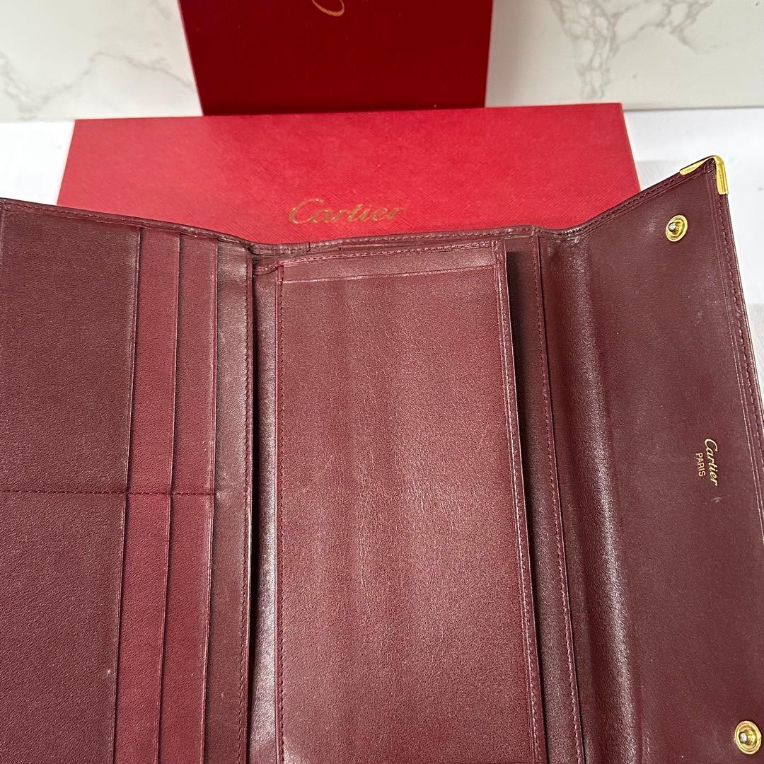 新品同様‼️ カルティエ　Cartier 財布　長財布　マストライン　ボルドー