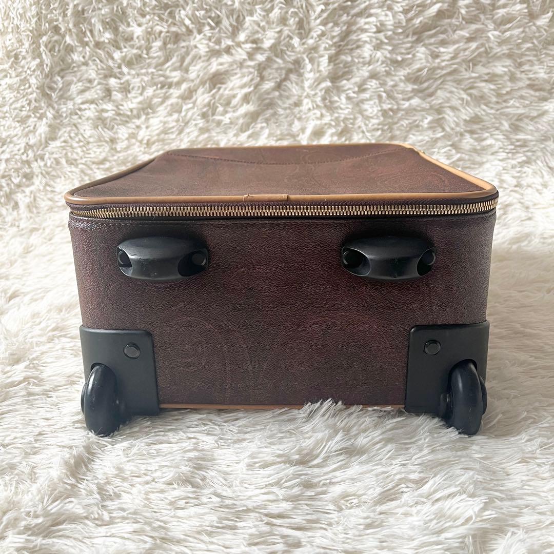 未使用級✨ETRO エトロ　キャリーケース　ペイズリー　ブラウン　レザー