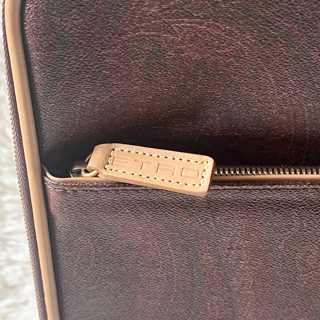 未使用級✨ETRO エトロ　キャリーケース　ペイズリー　ブラウン　レザー