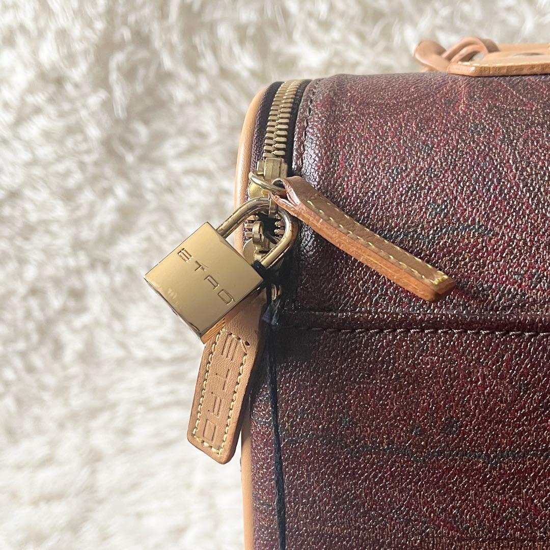 未使用級✨ETRO エトロ　キャリーケース　ペイズリー　ブラウン　レザー
