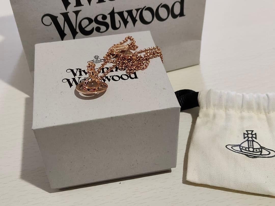 【美品】ヴィヴィアンウエストウッドネックレス ピンクゴールドオーブ