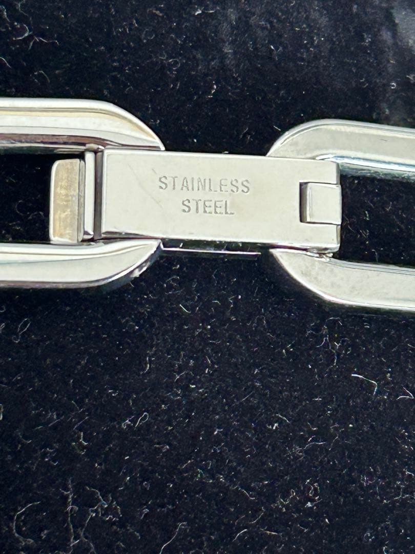 GUCCI グッチ 6155L 黒文字盤 シルバー稼働品チェーンブレスウォッチ