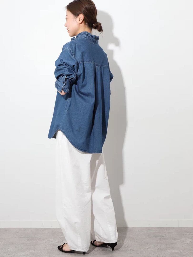 【未使用】ジャーナルスタンダードレリューム デニムフリルシャツ