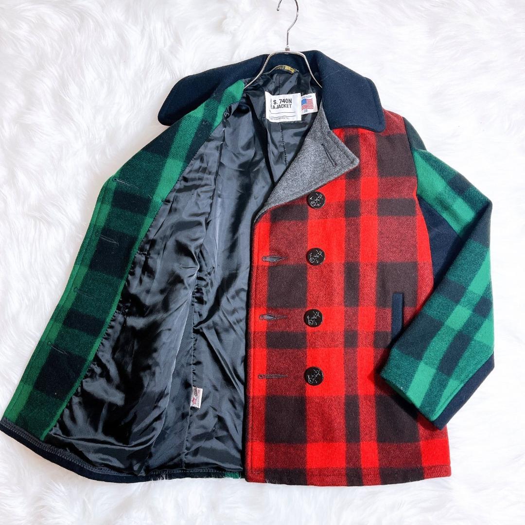 SCHOTT BROS クレイジーパターンPコート SIZE 38 マルチカラー