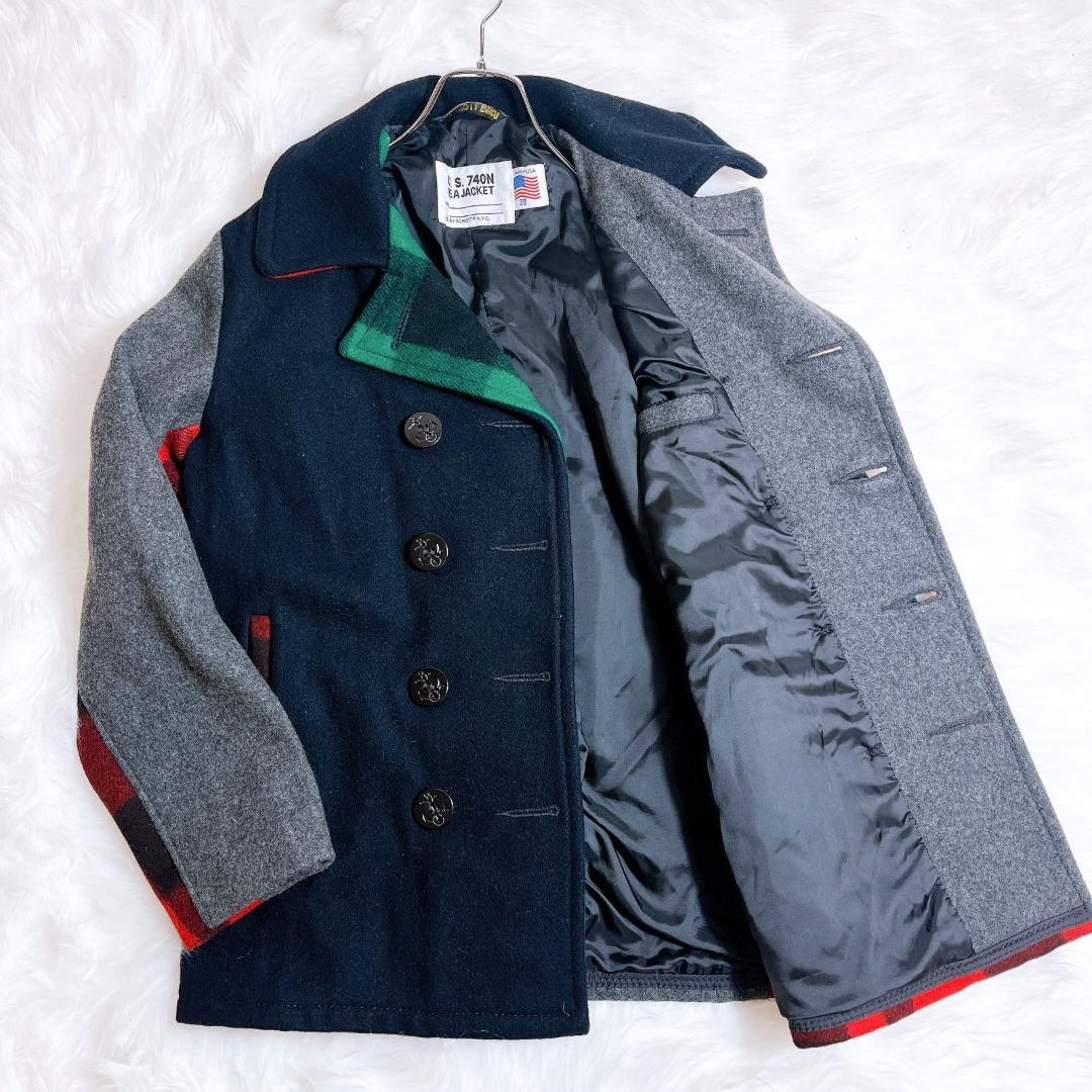 SCHOTT BROS クレイジーパターンPコート SIZE 38 マルチカラー