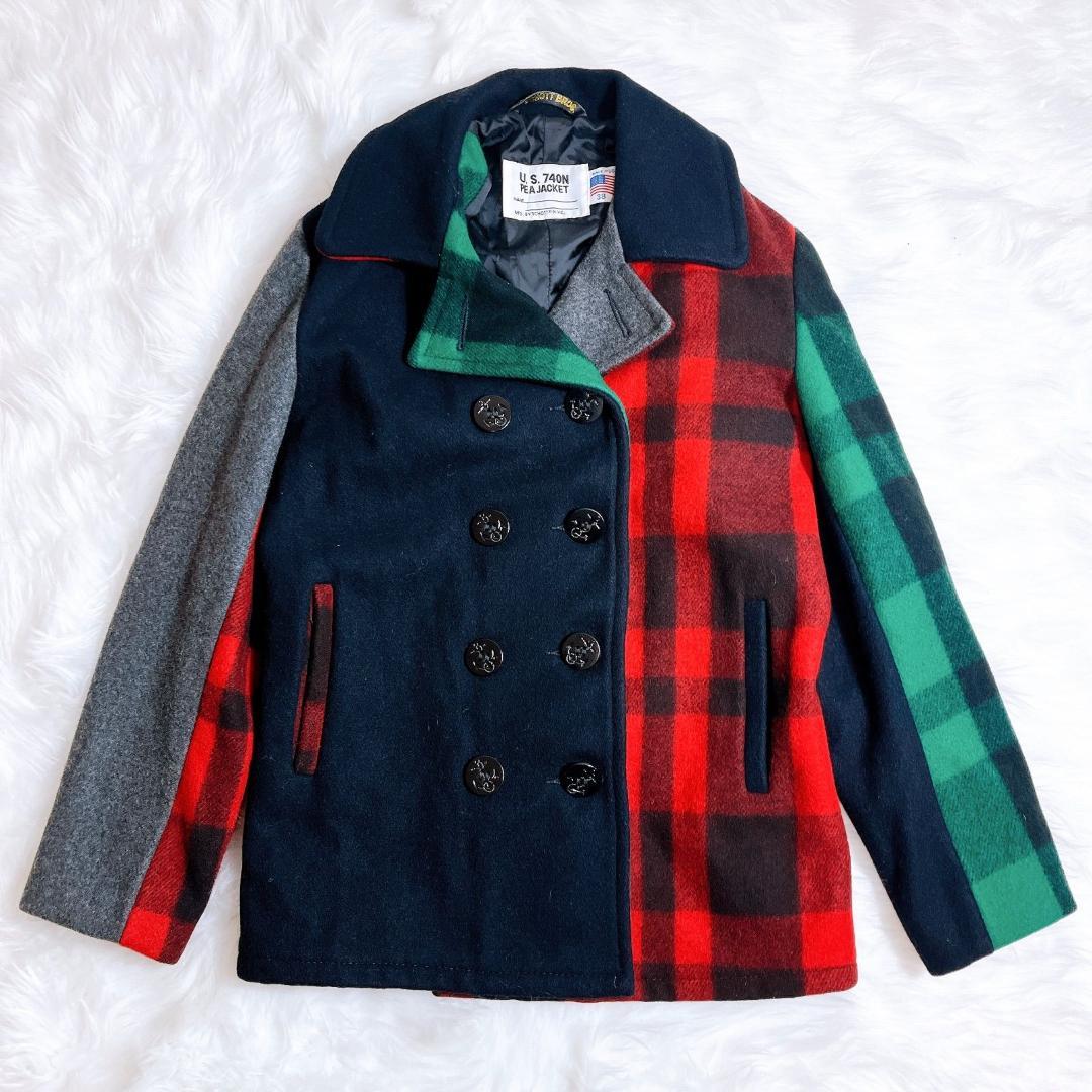 SCHOTT BROS クレイジーパターンPコート SIZE 38 マルチカラー