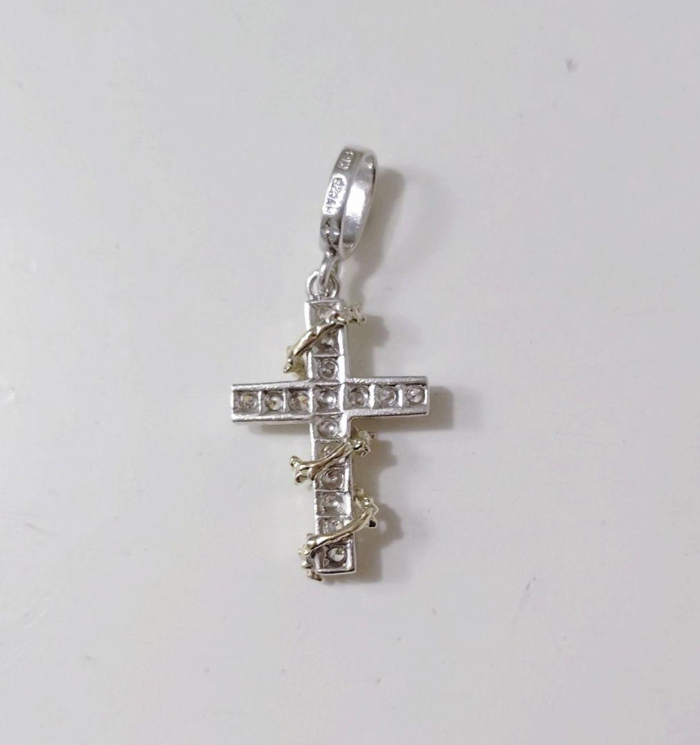 ラブ＆ヘイト　シルバー　ネックレストップ　クロス　ハート　いばら　2個セット