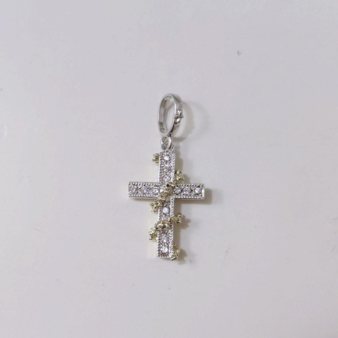 ラブ＆ヘイト　シルバー　ネックレストップ　クロス　ハート　いばら　2個セット