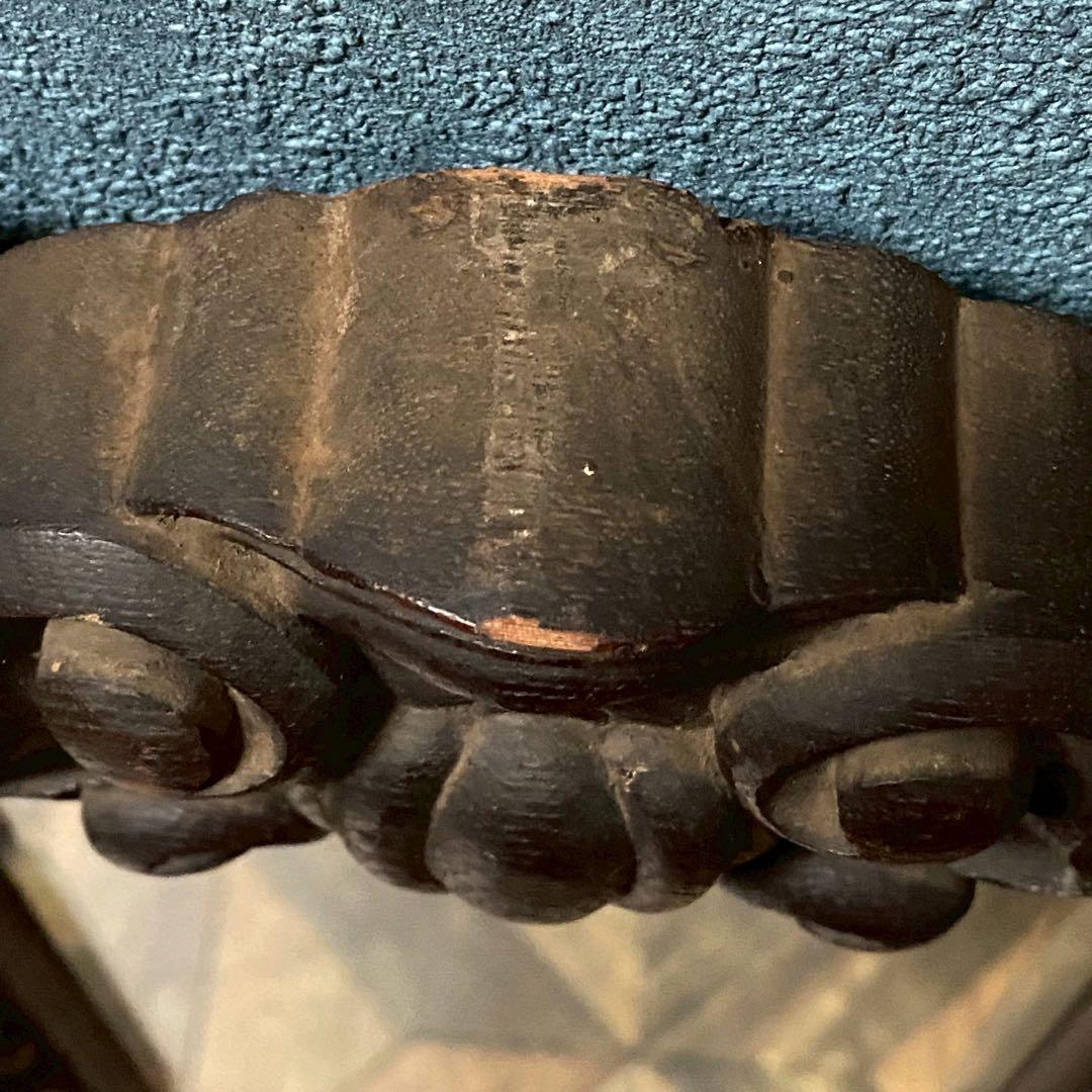 qp＊木製 ウォールミラー 壁掛け 鏡 インテリア 昭和レトロ 当時物