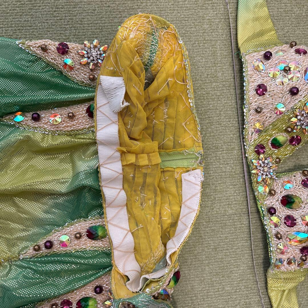 ベリーダンス セットアップ 緑と黄色