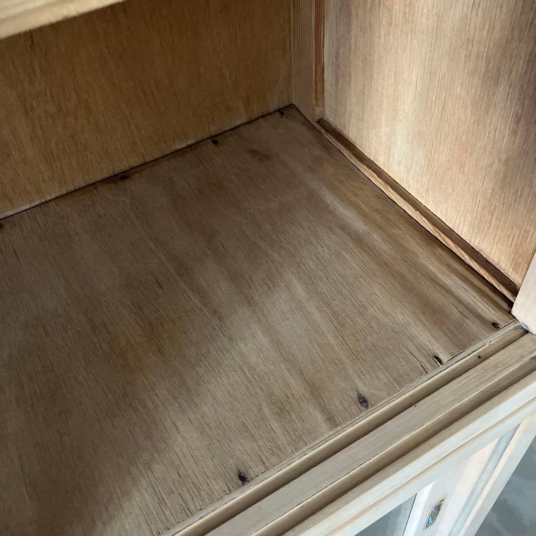 レトロ　アンティーク　古道具　古家具　剥離家具　ストリップド　食器棚　ガラス棚