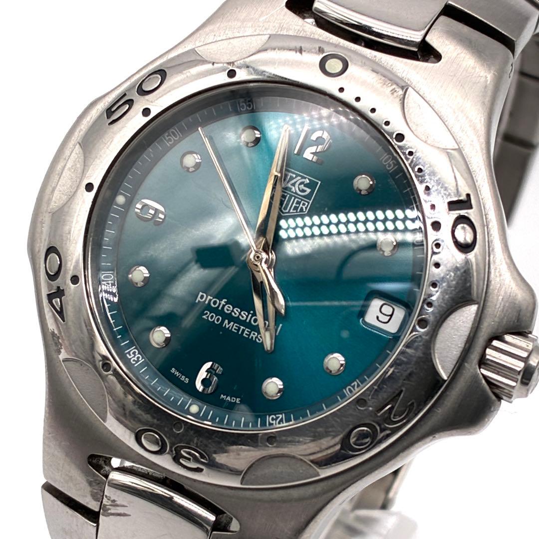 極美品 タグホイヤー 腕時計 キリウム プロフェッショナル デイト グリーン