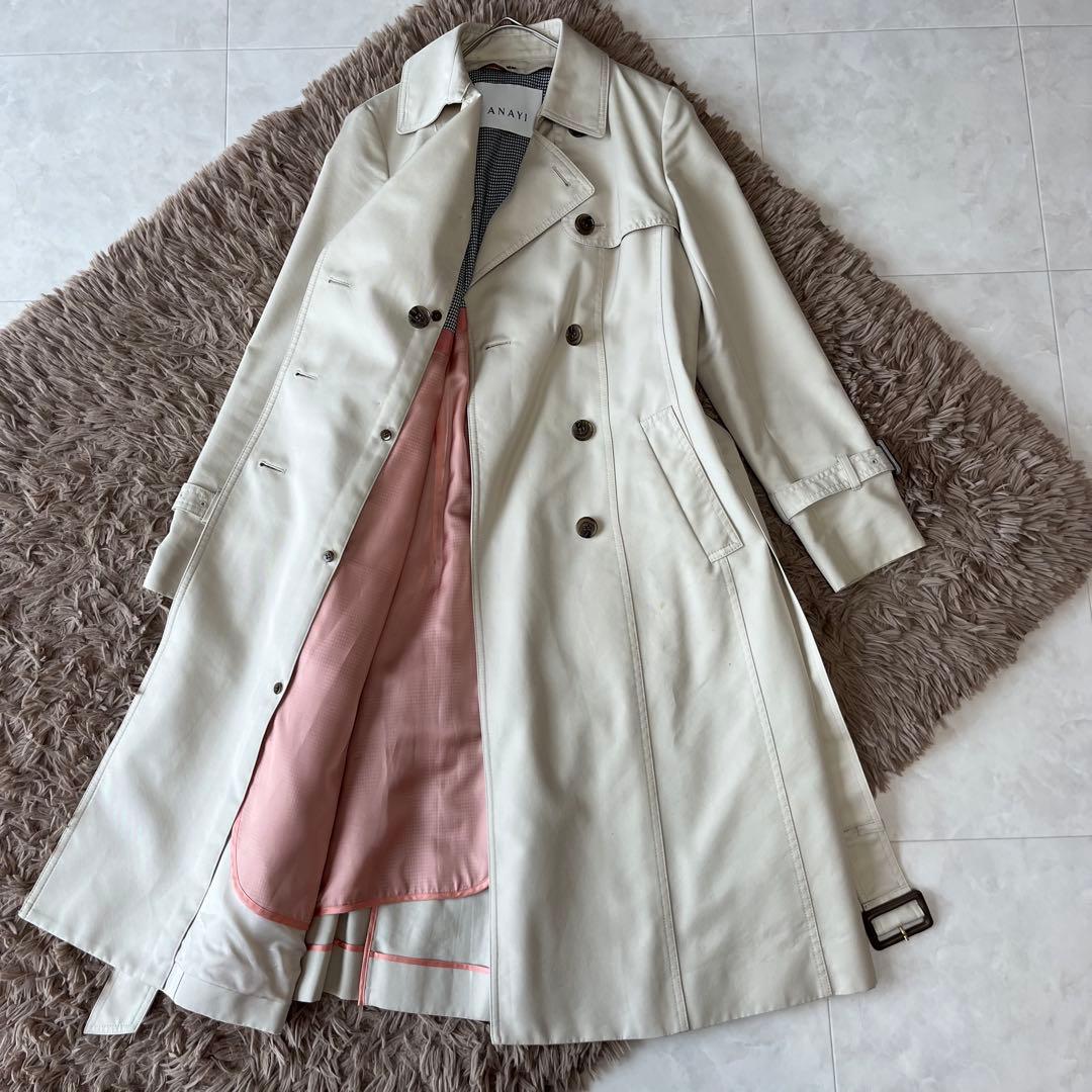 ANAYIアナイ　トレンチコート　ライナー付き　ベルト　36 ベージュ　ロング
