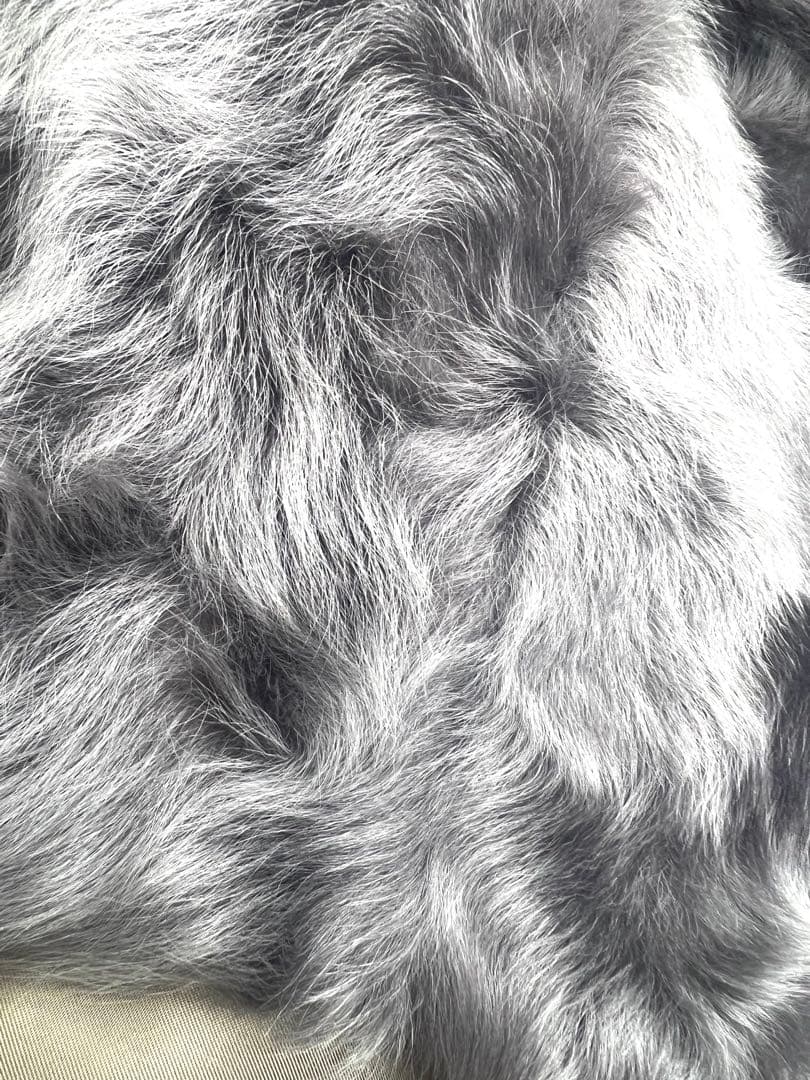 シルク フォックス ロングコート グレージュ Ｌサイズ