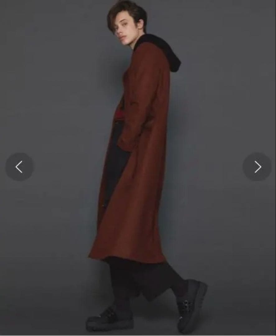 美品　SHAREEF LONG COAT シャリーフロングコート ダークオレンジ