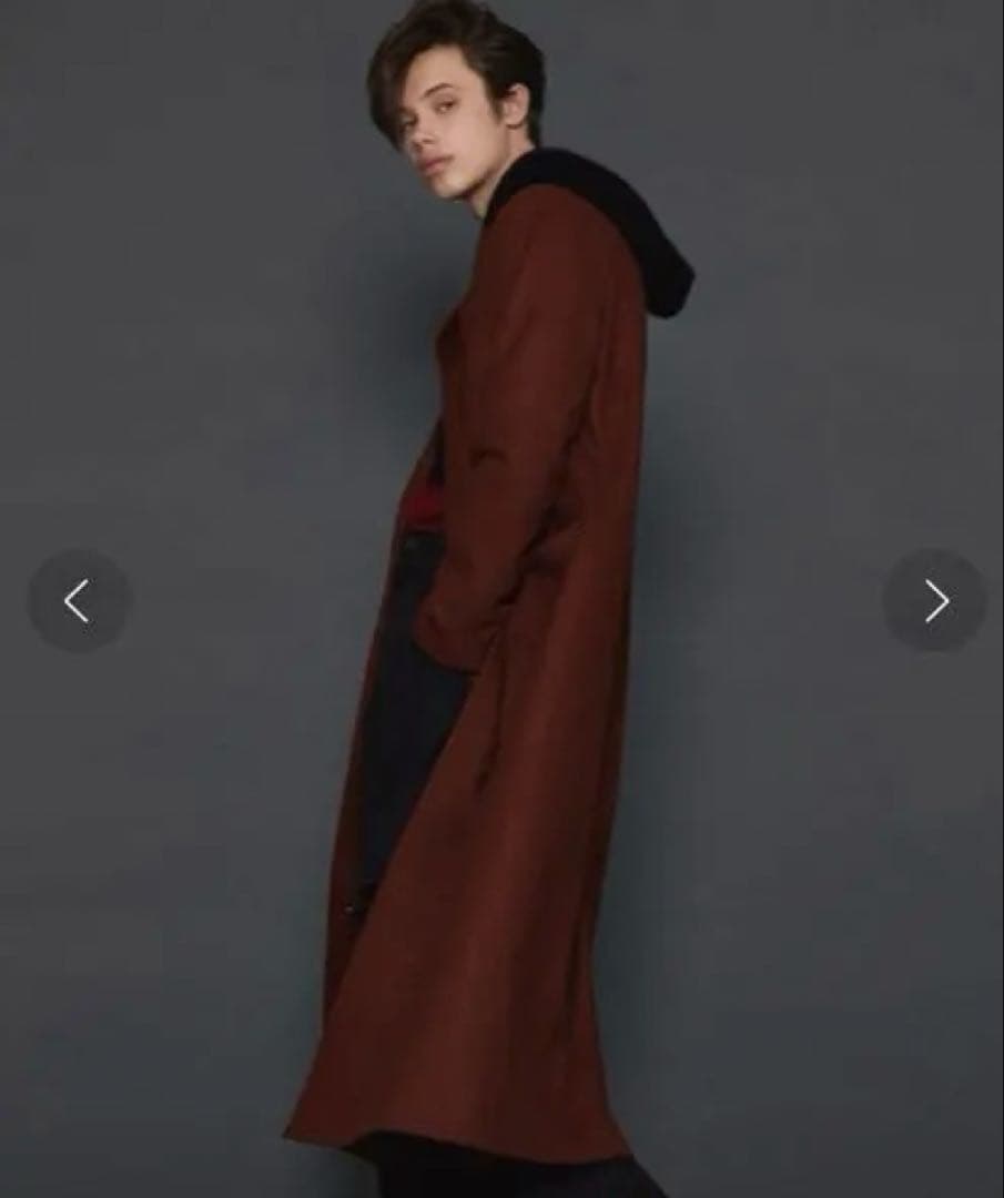 美品　SHAREEF LONG COAT シャリーフロングコート ダークオレンジ