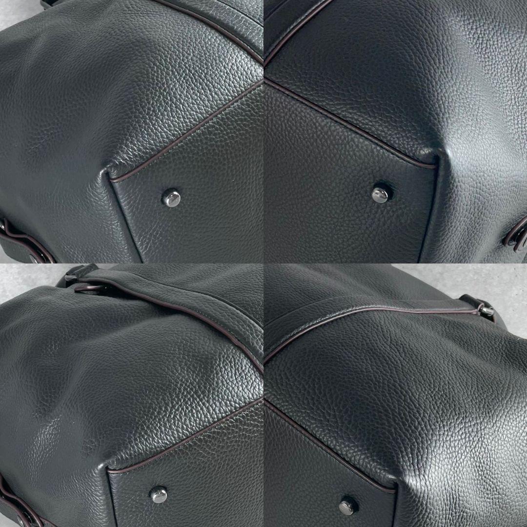 未使用 コーチ トレッカー 2way ボストンバッグ シボ革 大容量 旅行 黒