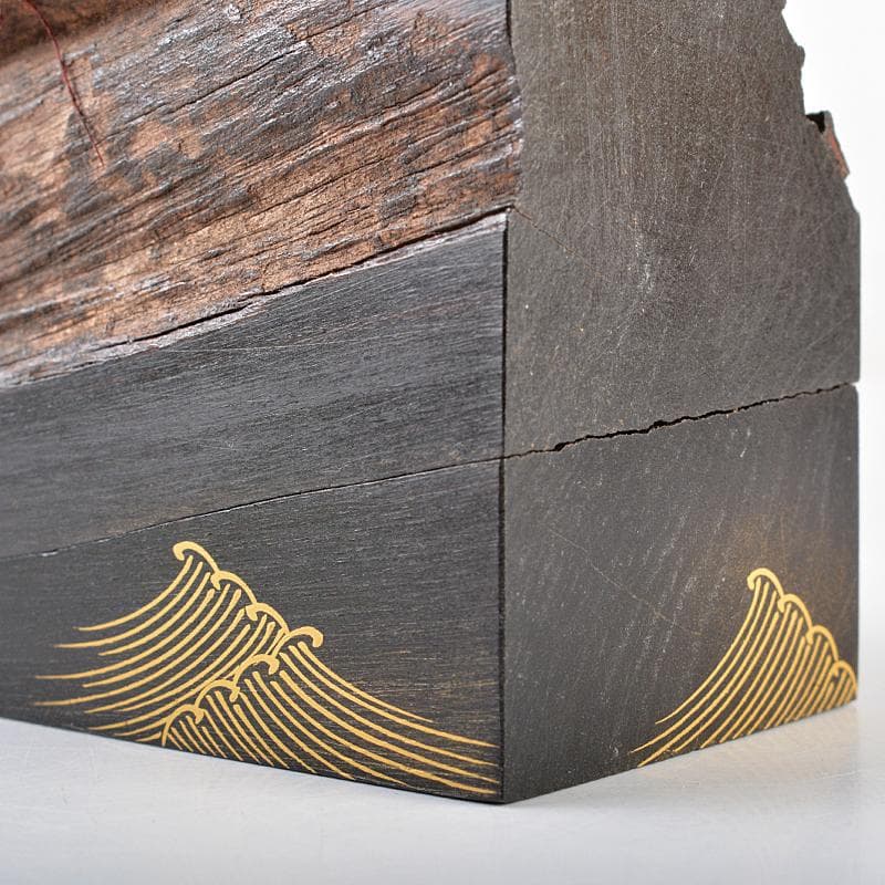 HOLIDAY 道場宗廣作　名取川　波蒔絵　埋木香合　共箱　M　R5301