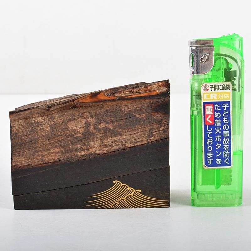 HOLIDAY 道場宗廣作　名取川　波蒔絵　埋木香合　共箱　M　R5301
