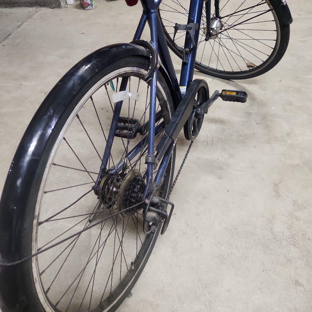 青 シティクロスバイク 前カゴ付き