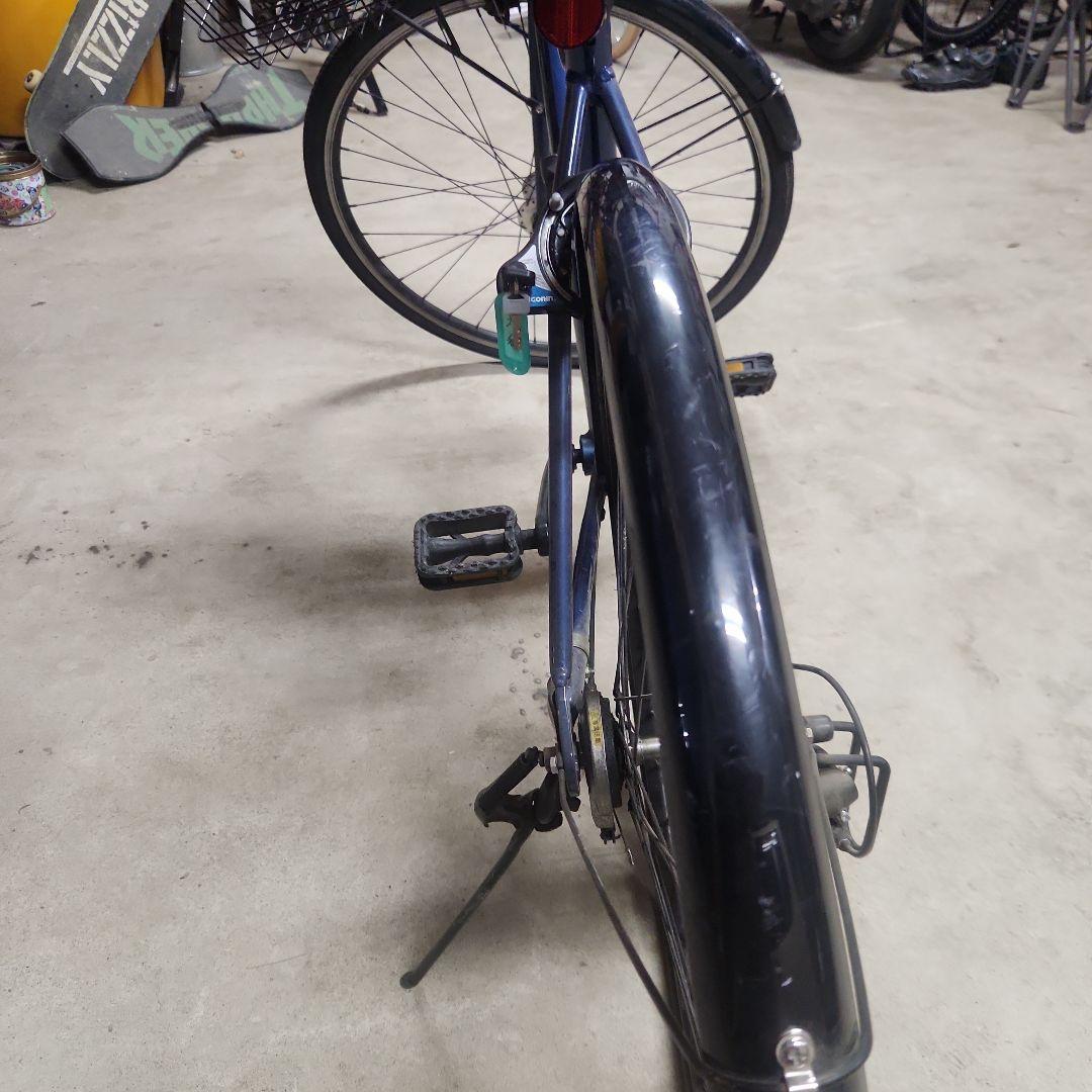 青 シティクロスバイク 前カゴ付き
