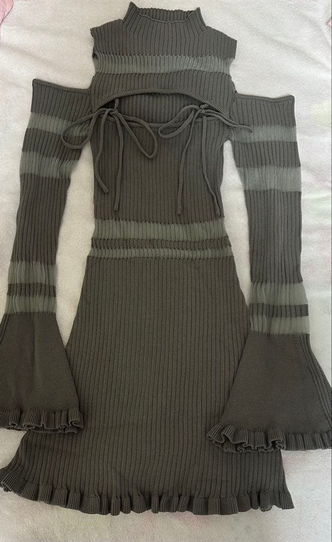 ワンピース amerge sheer ribbon feminine onepiece
