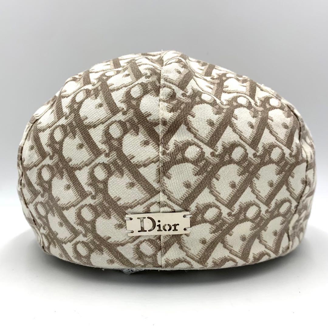 ［美品］ディオール　トロッター　キャスケット　フラワー刺繍　ロゴプレート