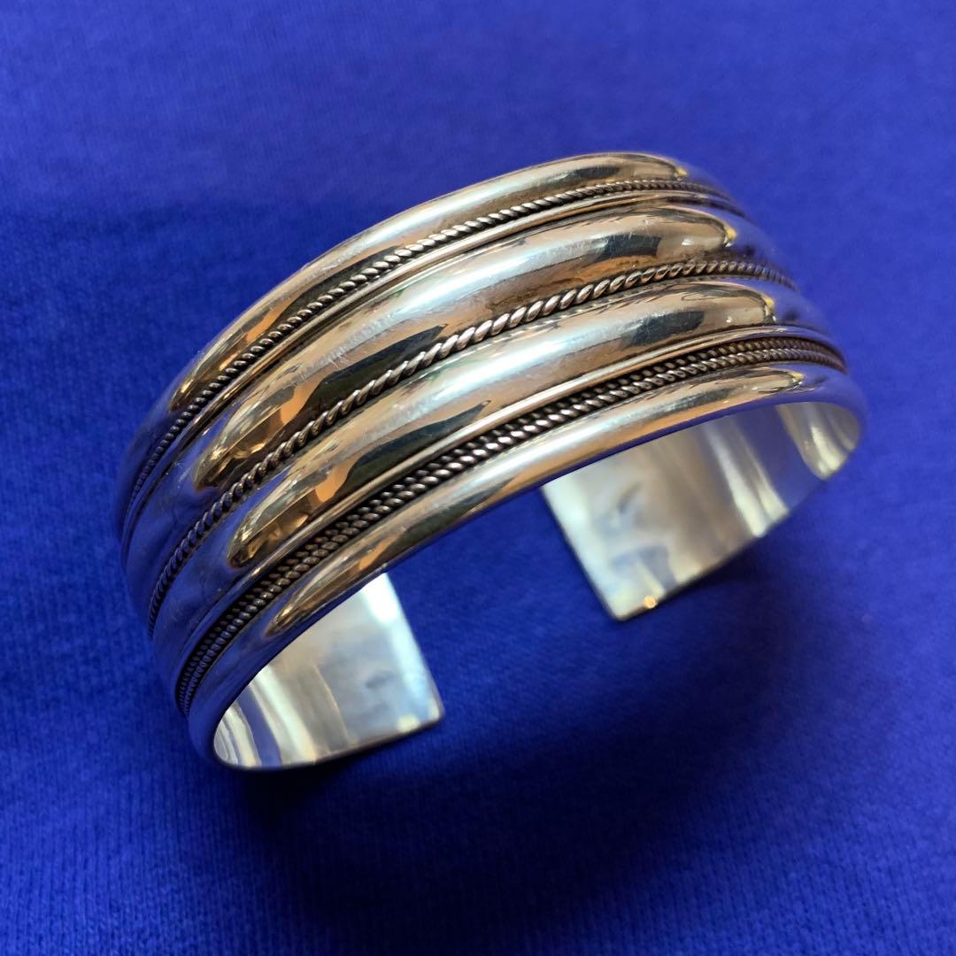 ☆★ silver925 バングル ライン装飾インディアンジュエリー★☆