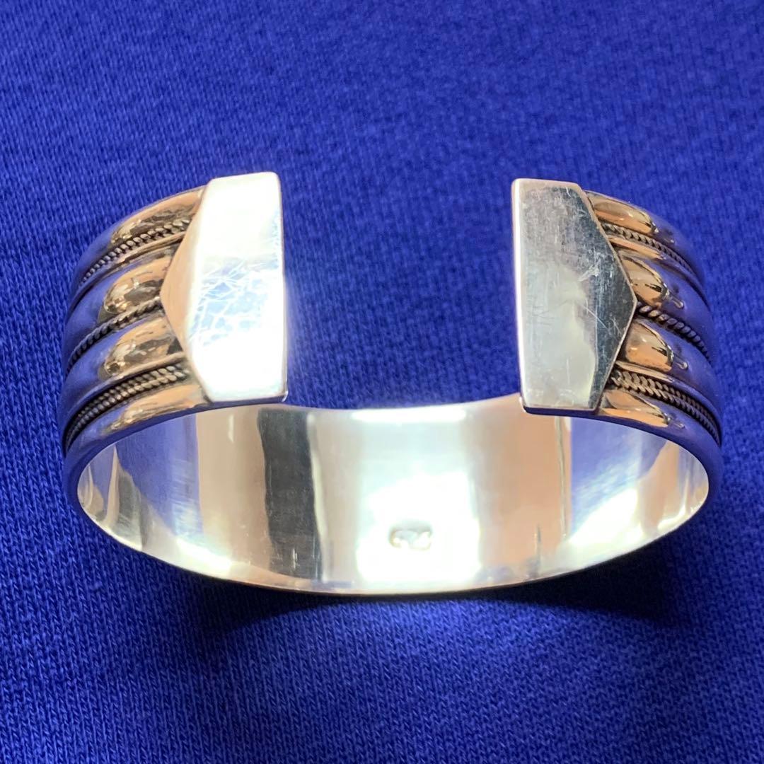 ☆★ silver925 バングル ライン装飾インディアンジュエリー★☆