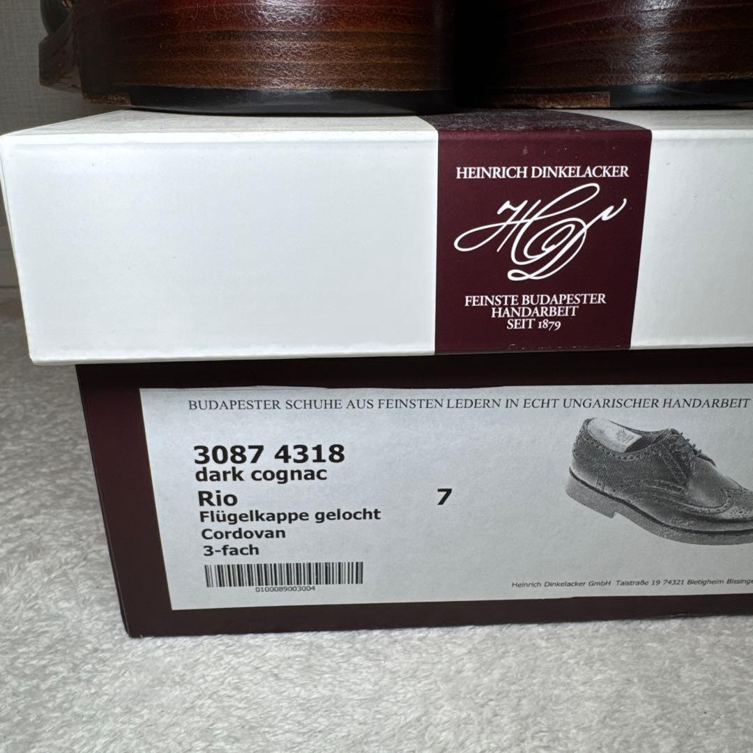 美品　ハインリッヒディンケラッカー　革靴　ウィングチップ　コードバン　7 25