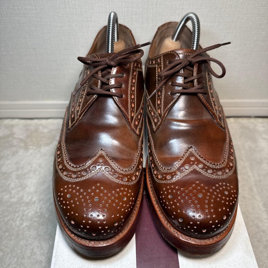美品　ハインリッヒディンケラッカー　革靴　ウィングチップ　コードバン　7 25